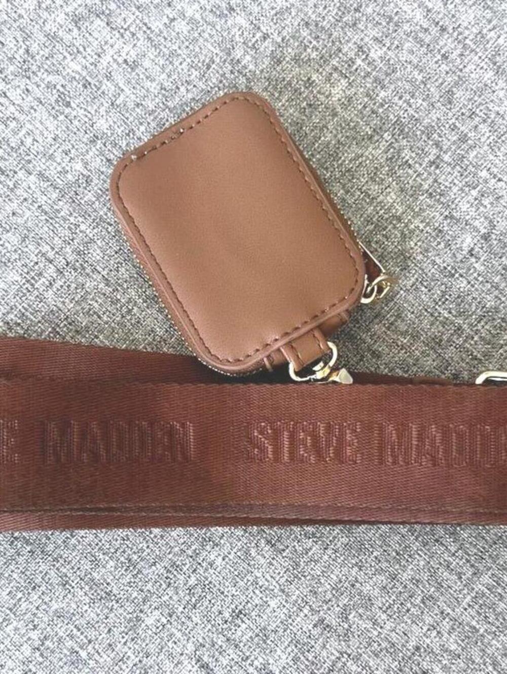 Steve Madden Brown Adjustable Crossbody Strap with Small Pouch